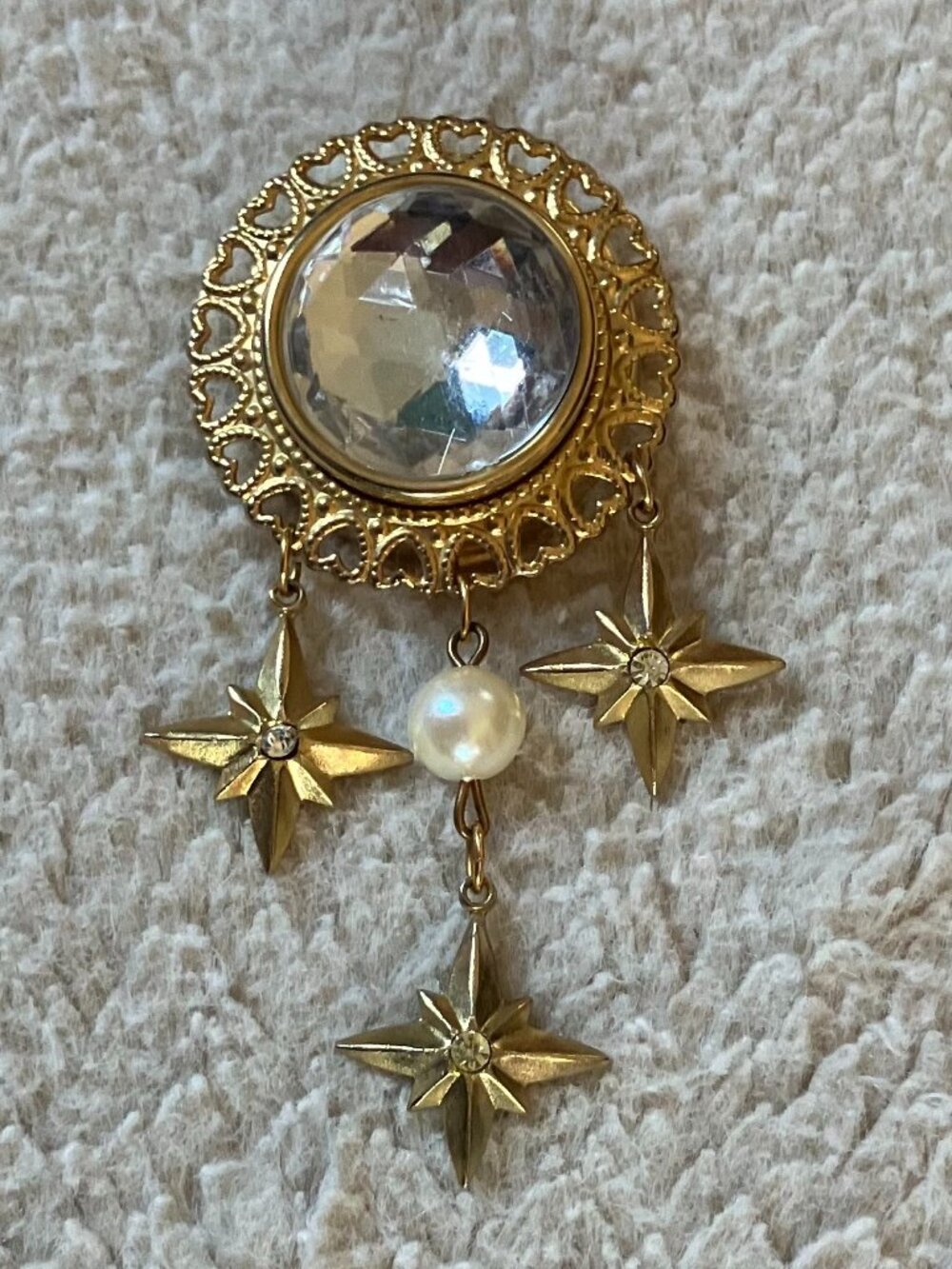 Crystal and Goldtone Button Cover